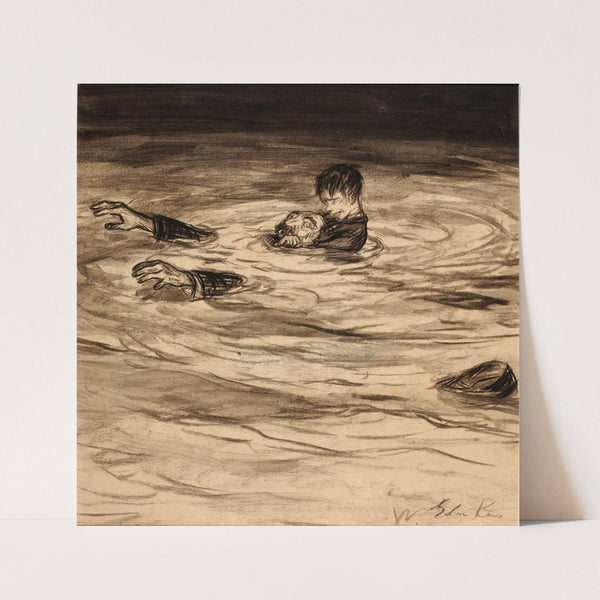 He piles himself on Gothecore’s back then he crooks his right arm about Gothecore’s neck–the regular garotte hug (1903) by William James Glackens