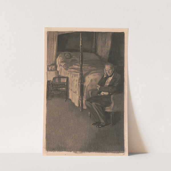 ‘He sat up alone with him through the night’ from Middlemarch by George Eliot (1899) by Alice Barber Stephens