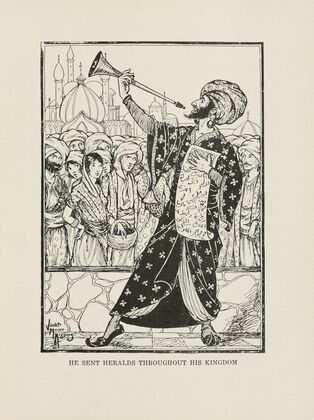 He sent heralds throughout his kingdom