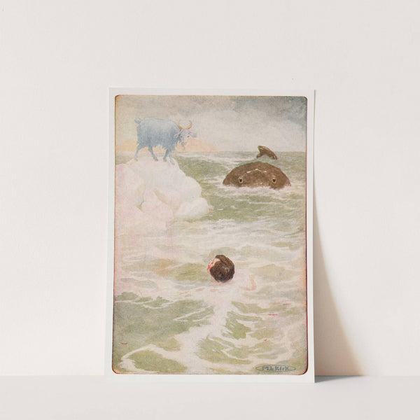 He swam with redoubled strength and energy toward the white rock by Maria Louise Kirk