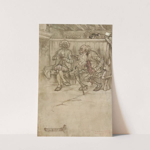 ‘He took his place once more on the bench at the inn-door’ (1910) by Arthur Rackham