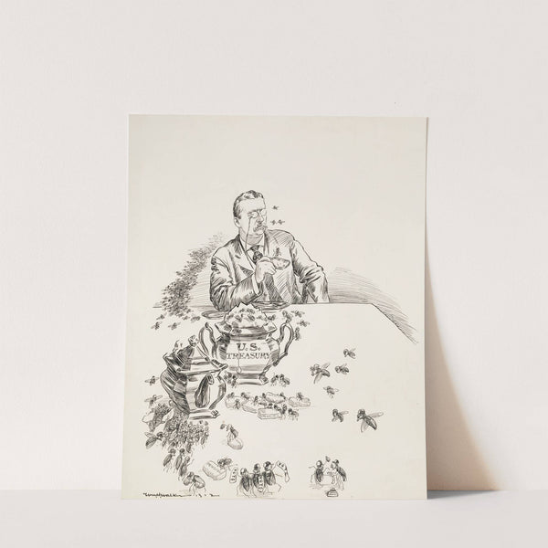 he U.S. Treasury, depicted as a sugar bowl, is raided by bees who pull out sugar for pensions (1902) by William Henry Walker