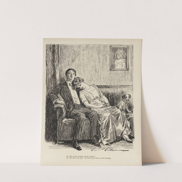 He; Who is that tramping around overhead (1916) by Charles Dana Gibson