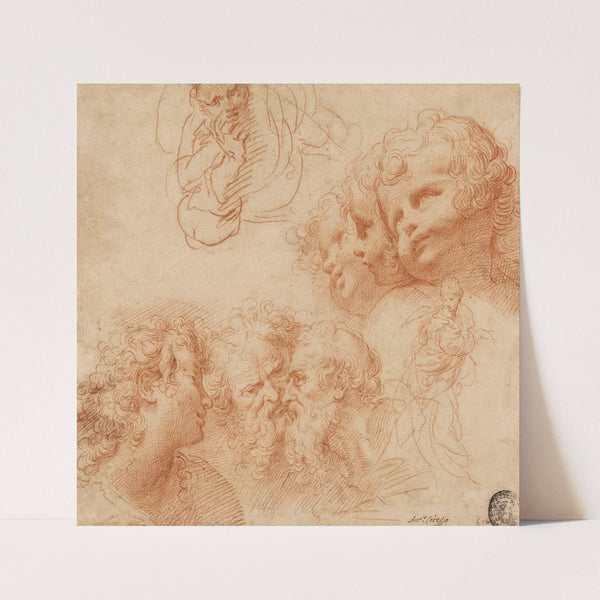 Head and Figure Studies by Giulio Cesare Procaccini