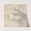 Head and Shoulders of a Collie Dog, Wearing a Leash or Tether, Sketchy Sheep in Background by Henry Thomas Alken