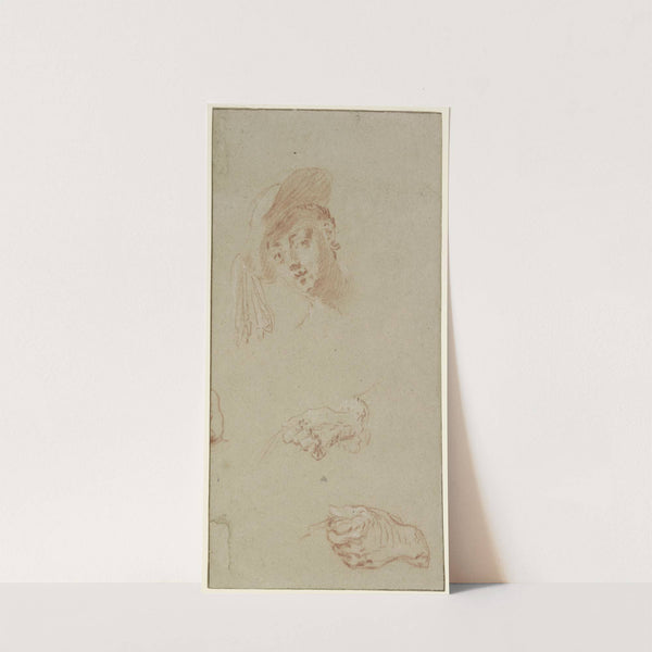 Head and two hands by Nicolas Lancret