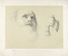 Head of a bearded man (left) study of folded hands (right) (1860-1867)