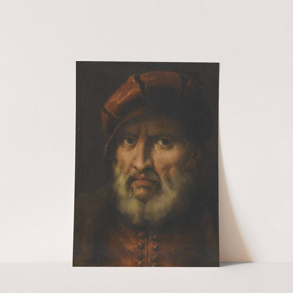 Head Of A Bearded Man, Wearing A Red Cap And Red Shirt by Pietro della Vecchia