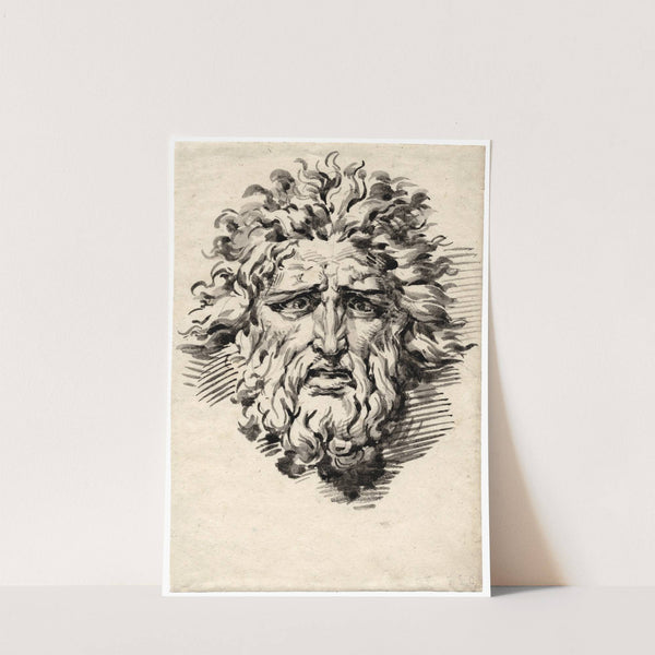 Head of a bearded man with a frightened expression by David Humbert de Superville