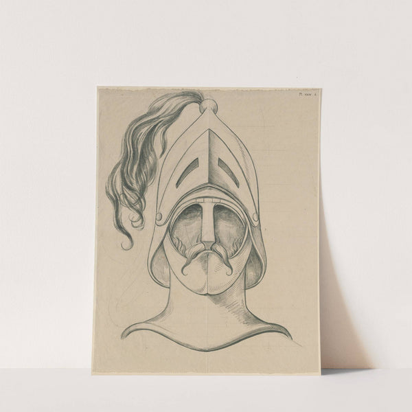 Head of a christian knight in armour by David Humbert de Superville