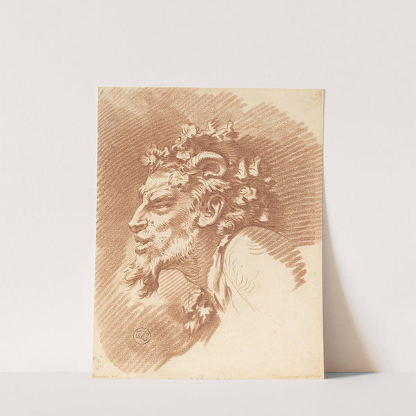 Head of a Faun by Gilles Demarteau the Elder