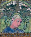 Head of a girl in flowers
