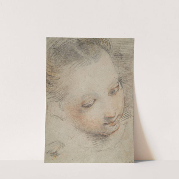 Head of a Girl, study for a figure in the Madonna del Popolo altarpiece in the Uffizi by Federico Barocci