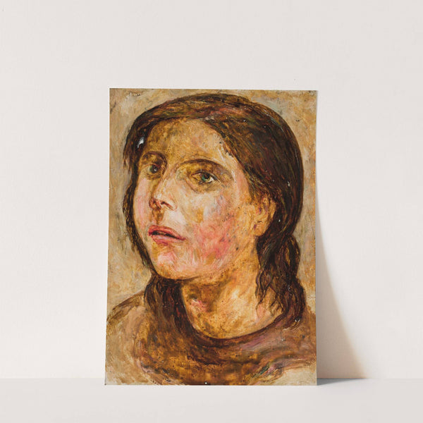 Head of a girl with a half-open mouth by Tadeusz Makowski