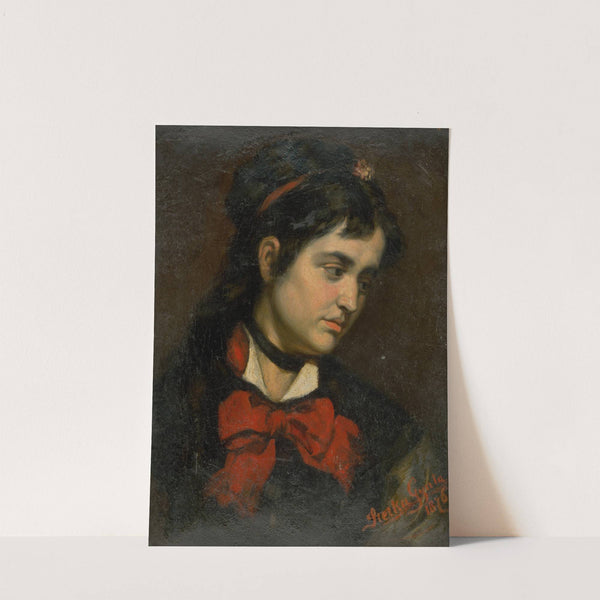 Head of a Girl with Red Scarf by Gyula Stetka