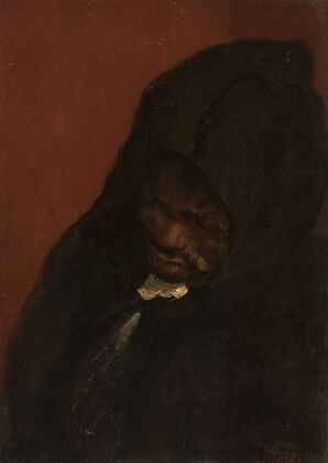 Head of a hooded monk