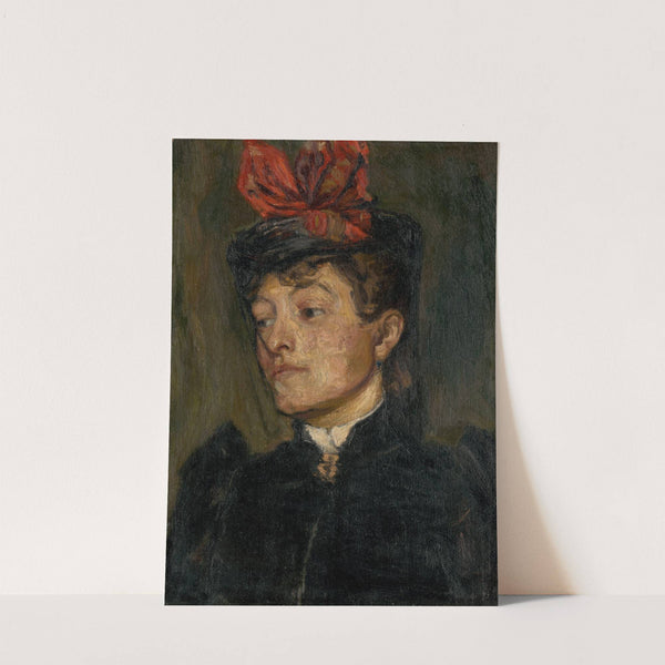 Head Of A Lady In A Hat by Jozef Hanula