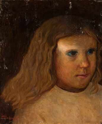 Head of a little girl with unloosed hair