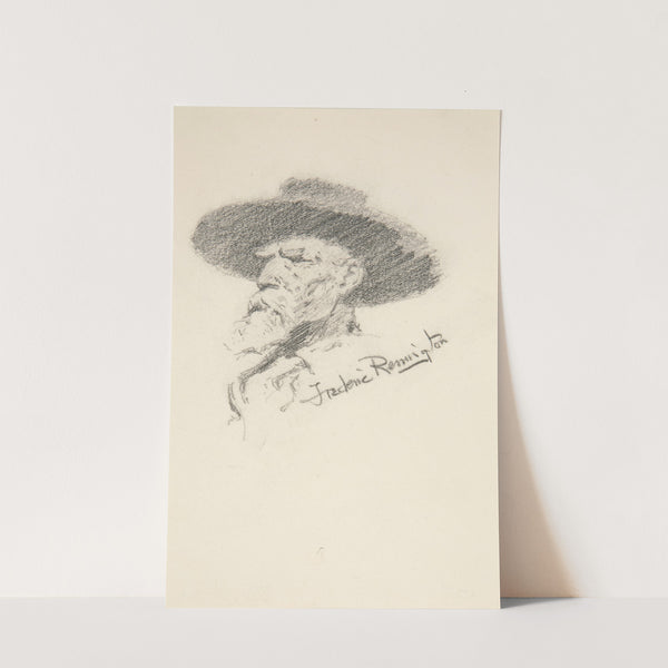 Head of a man by Frederic Remington