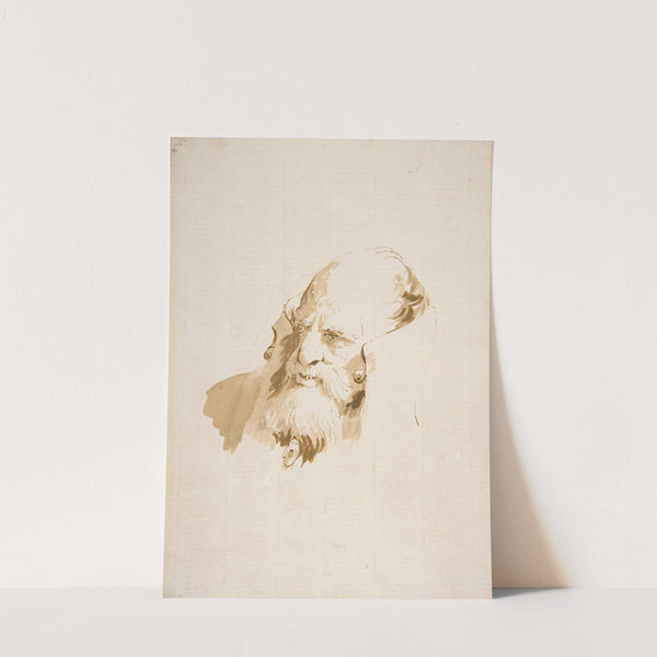 Head of a Man Wearing a High Collar (1696–1770) by Giovanni Battista Tiepolo