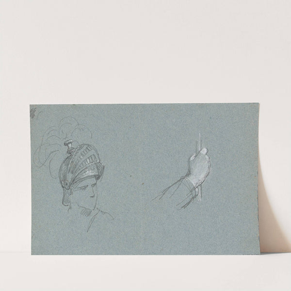 Head of a Man with Helmet and Hand by Nicaise De Keyser