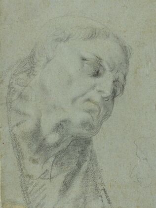 Head of a Monk; Caricature of a Man in Profile