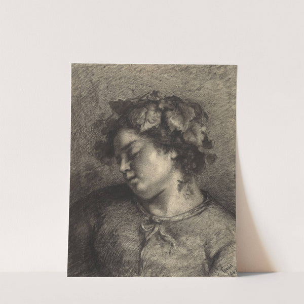 Head of a Sleeping Bacchante (1847) by Gustave Courbet