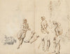Head of a Woman and Studies of a Male Nude (verso)