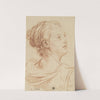 Head of a Woman Looking Back Over Her Shoulder by Jean-Baptiste Greuze