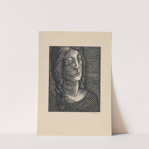 Head of a Woman with Long Braids by Mikuláš Galanda