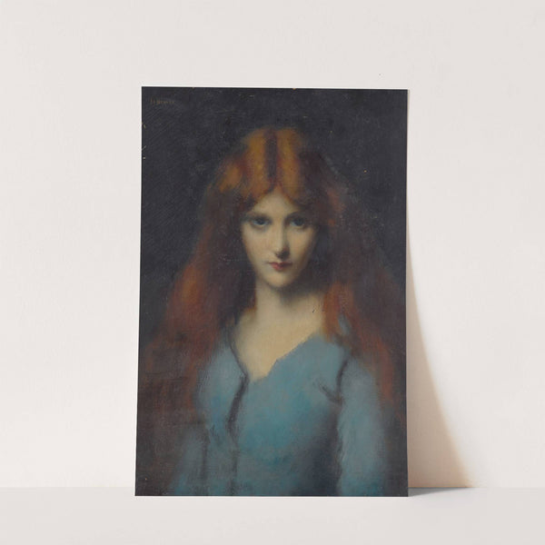 Head Of A Young Girl In A Blue Dress by Jean-Jacques Henner