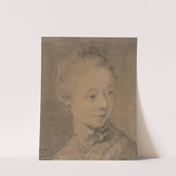 Head of a young girl turning toward the Right (1758?) by François-Hubert Drouais
