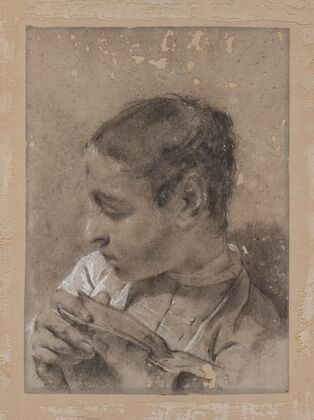 Head of a Young Man in Profile with a Book