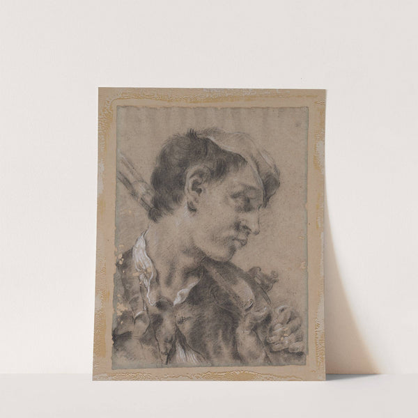 Head of a Young Man in Profile with a Gun over His Shoulder by Giovanni Battista Piazzetta