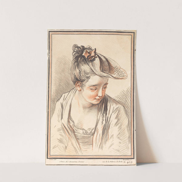 Head of a Young Woman (1773) by Gilles Demarteau the Elder