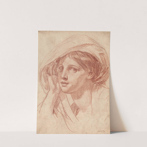 Head of a Young Woman by Jean-Baptiste Greuze