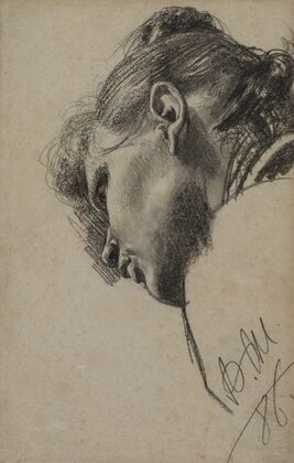 Head of a Young Woman Seen from Below (1886)