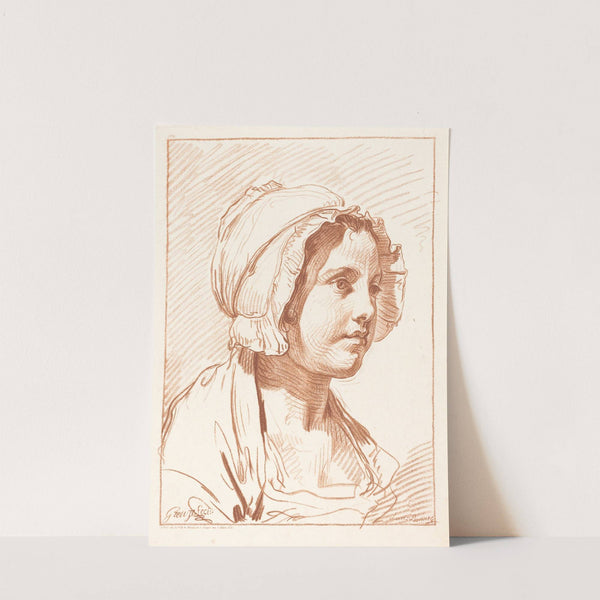 Head of a Young Woman Wearing a Cap by Louis-Marin Bonnet