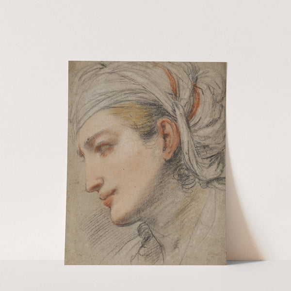 Head of a young woman with a headcloth, in profile to the left by Pier Francesco Mola