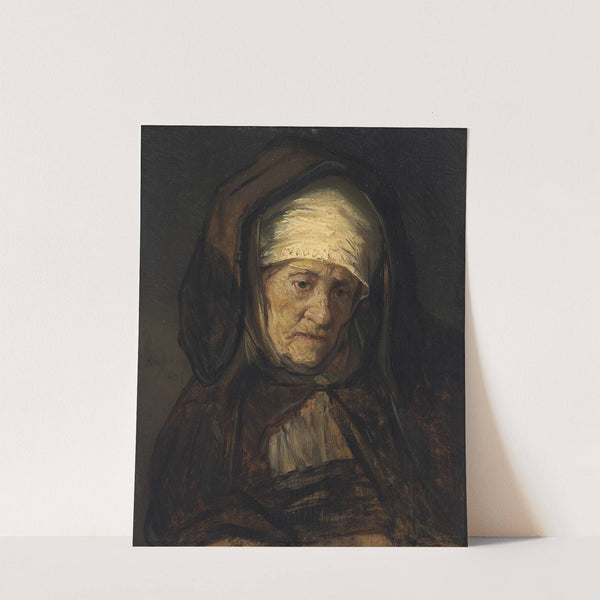 Head of an Aged Woman (1655-1660) by Follower of Rembrandt van Rijn