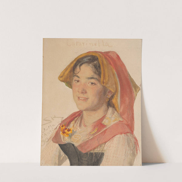 Head of an Girl from Civita d'Antino in Regional Dress ('Catarinella') by Peder Severin Krøyer