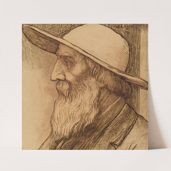 Head of an Old Man with a Wide-Brimmed Hat by Alphonse Legros