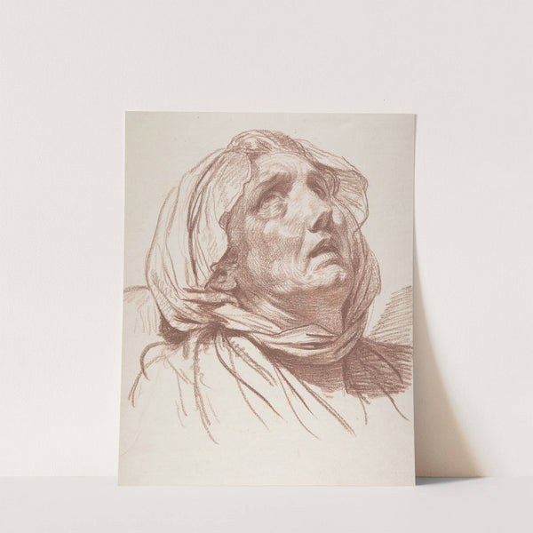 Head of an Old Woman Looking Up (ca. 1763) by Jean-Baptiste Greuze