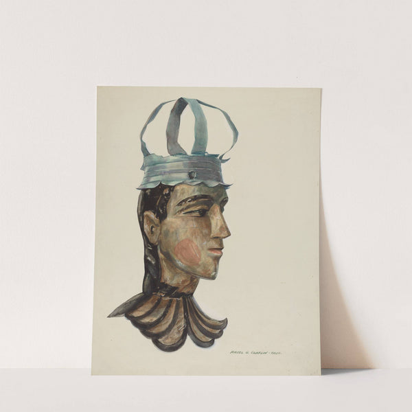 Head of Carved Figure with Tin Crown by Majel G. Claflin