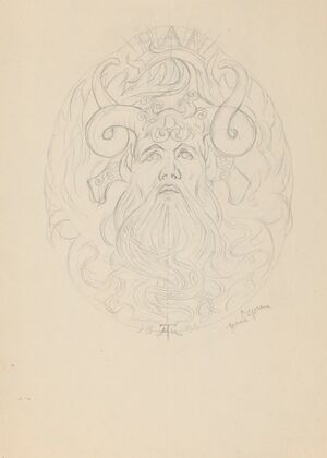 Head of Pan in an Oval Ornamental Field (1895)