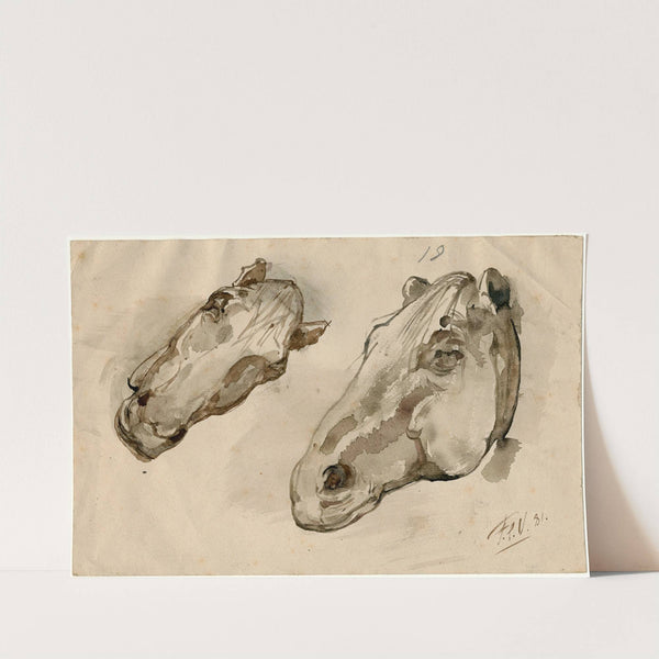 Head of two horses (1881) by Floris Verster