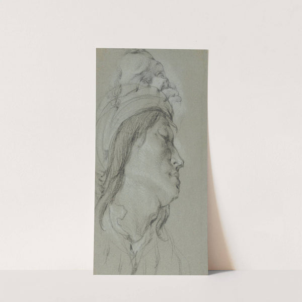 Head Studies of A Young Man Wearing a Hat and of a Black Man by Lucas Franchoys the Younger