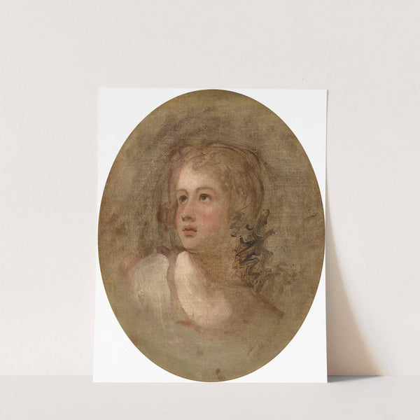 Head study of a young girl by George Romney