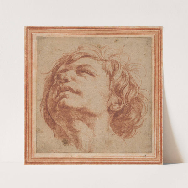 Head Study of a Young Man Looking Upward by Dirk Helmbreker