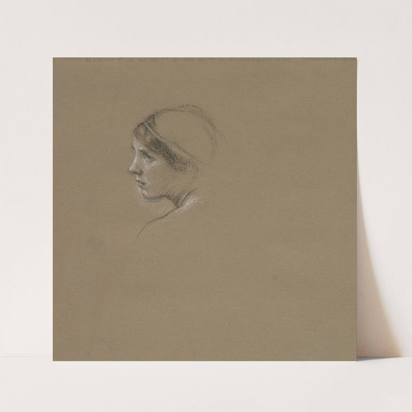 Head study of a young woman by Edward John Poynter